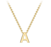 9ct Yellow Gold Necklace with Initial A 38+5cm
